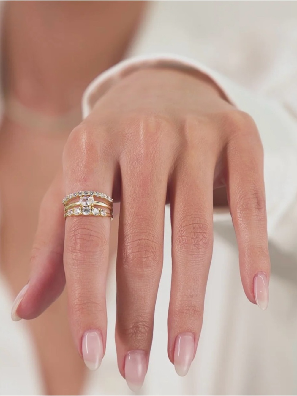 Melinda Maria Gold She's So Stacked Ring Size 6 - Picture 3 of 6